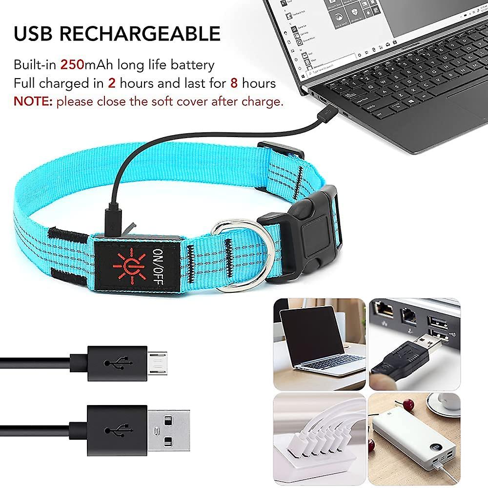 Foto 4 pulgar | Collar Led Para Perros Huoguo Usb Recargable A Prueba De Agua - Venta Internacional.