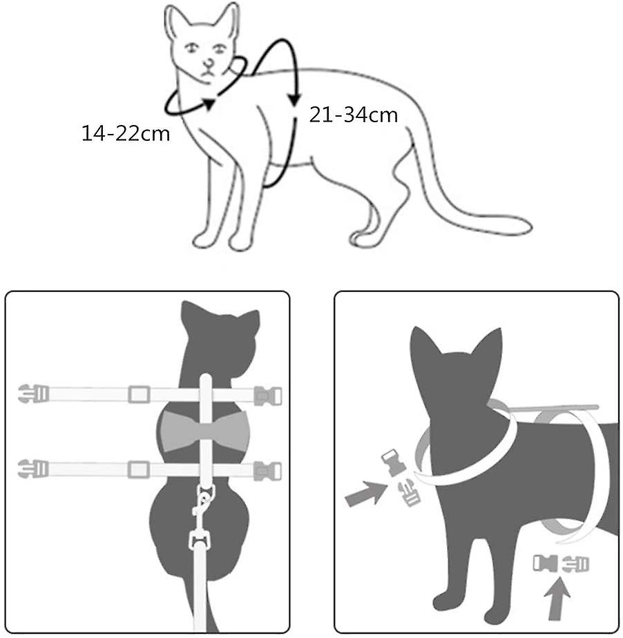Juego De Arneses Y Correas Para Gatos, 2 Unidades, Ajustables, Huoguo - Venta Internacional.