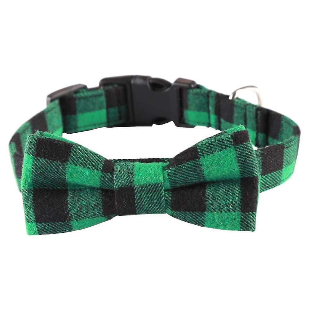 Foto 6 pulgar | Collar Para Mascotas, Perros Y Gatos Huoguo, Pajarita Cuadriculada Ajustable, Verde S - Venta Internacional.