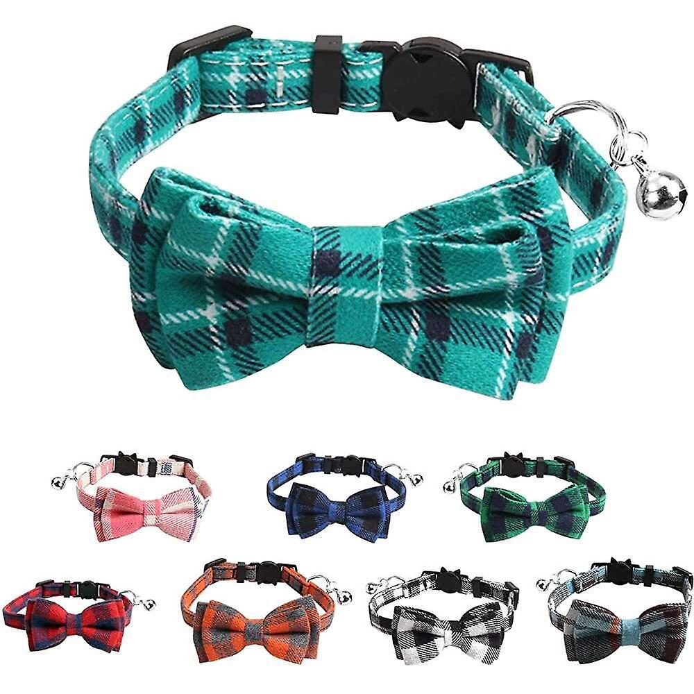 Foto 6 pulgar | Collar De Gato Breakaway Con Pajarita Y Campana, Diseño De Gatito A Cuadros - Venta Internacional.