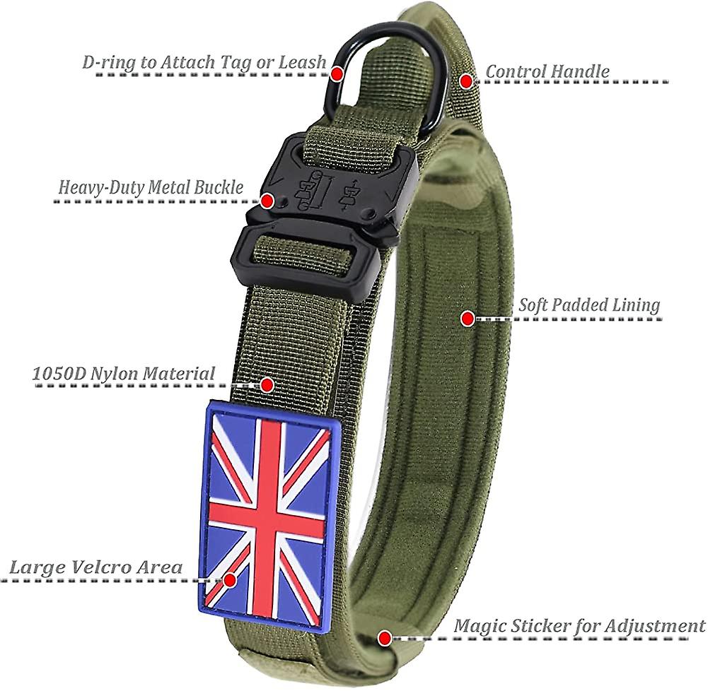 Collar Táctico Para Perros Huoguo, Bandera Del Reino Unido, De Nailon - Venta Internacional.