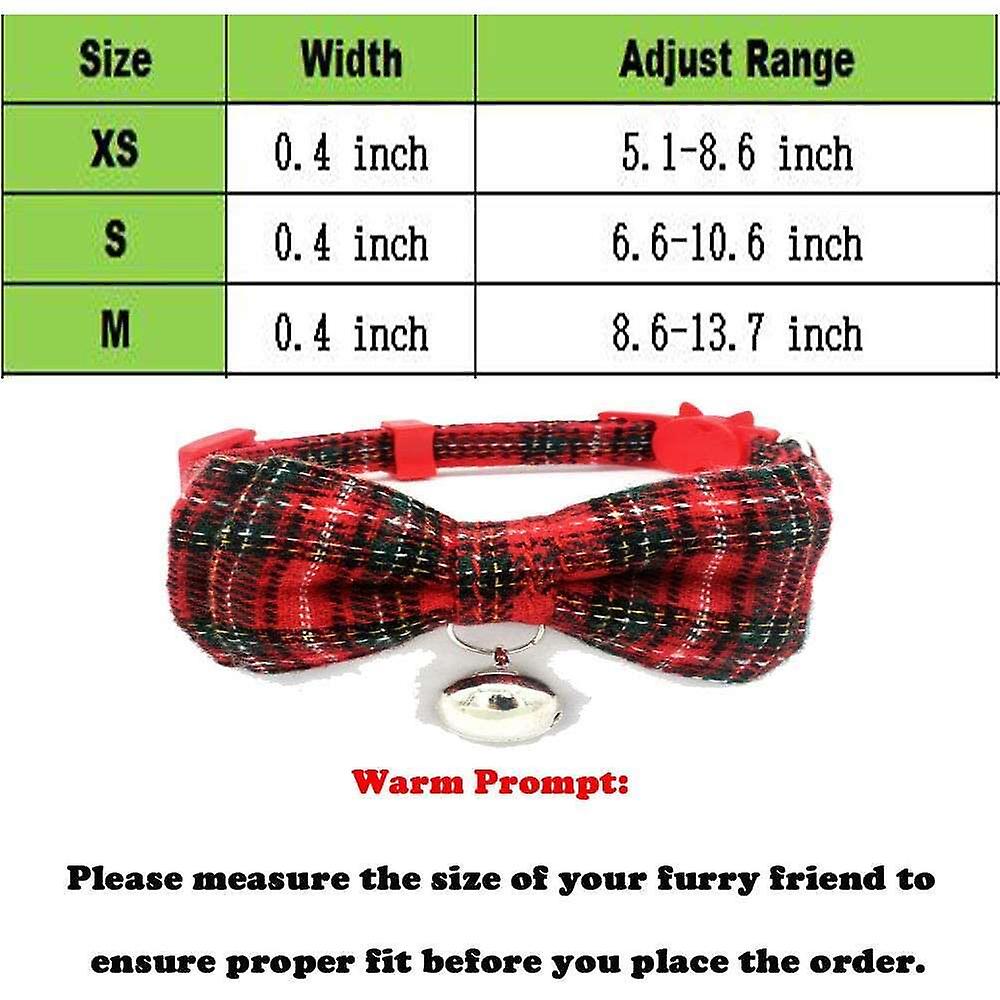 Collar Para Gatos Huoguo Con Pajarita Y Campana, A Cuadros Breakaway - Venta Internacional.