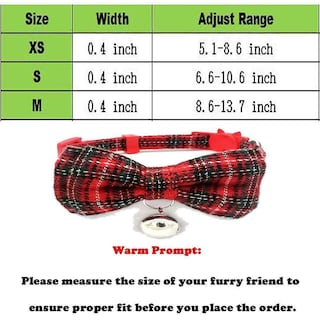 Foto 1 | Collar Para Gatos Huoguo Con Pajarita Y Campana, A Cuadros Breakaway - Venta Internacional.