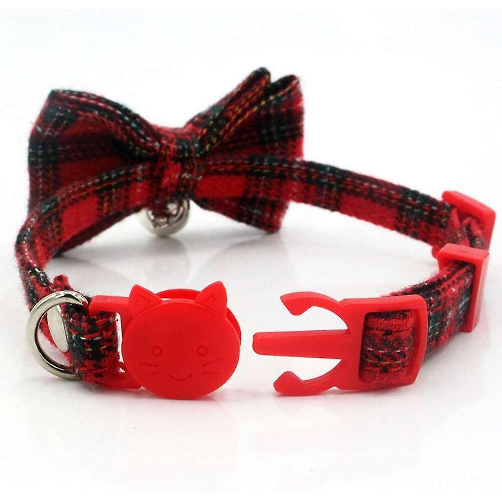 Foto 5 pulgar | Collar Para Gatos Huoguo Con Pajarita Y Campana, A Cuadros Breakaway - Venta Internacional.