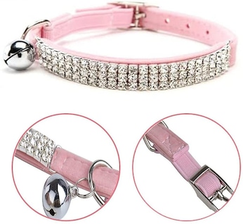 Foto 2 | Collar Huoguo, De Terciopelo Suave, Seguro Para Gatos, Ajustable, Brillante - Venta Internacional.