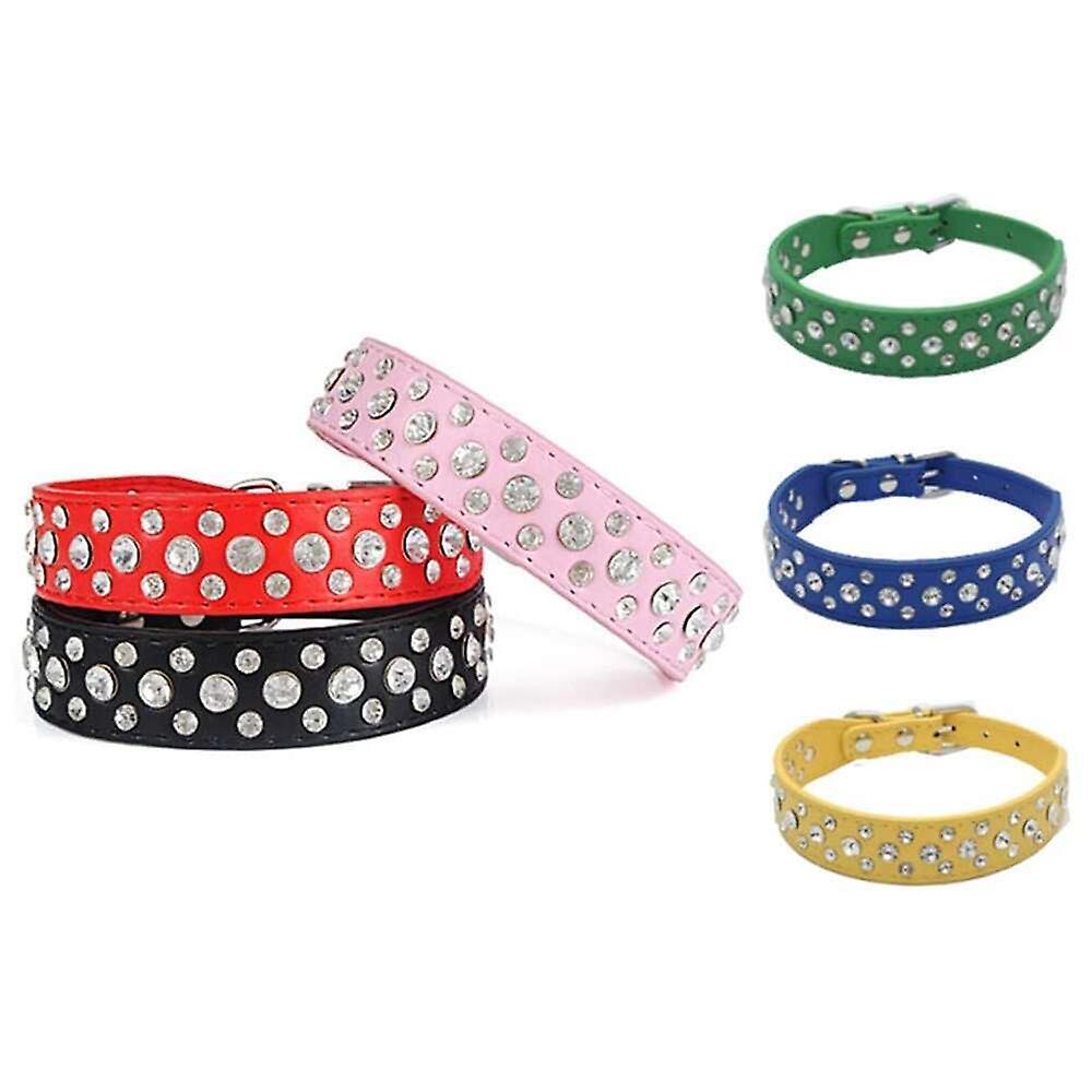 Collar Huoguo Leather Sparkling Ajustable Para Perro Y Gato - Venta Internacional.