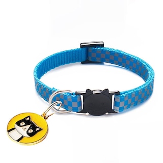 Foto 4 | Collar Brillante Para Gatos Con Estampado Clásico A Cuadros De Nailon Reflecti - Venta Internacional.