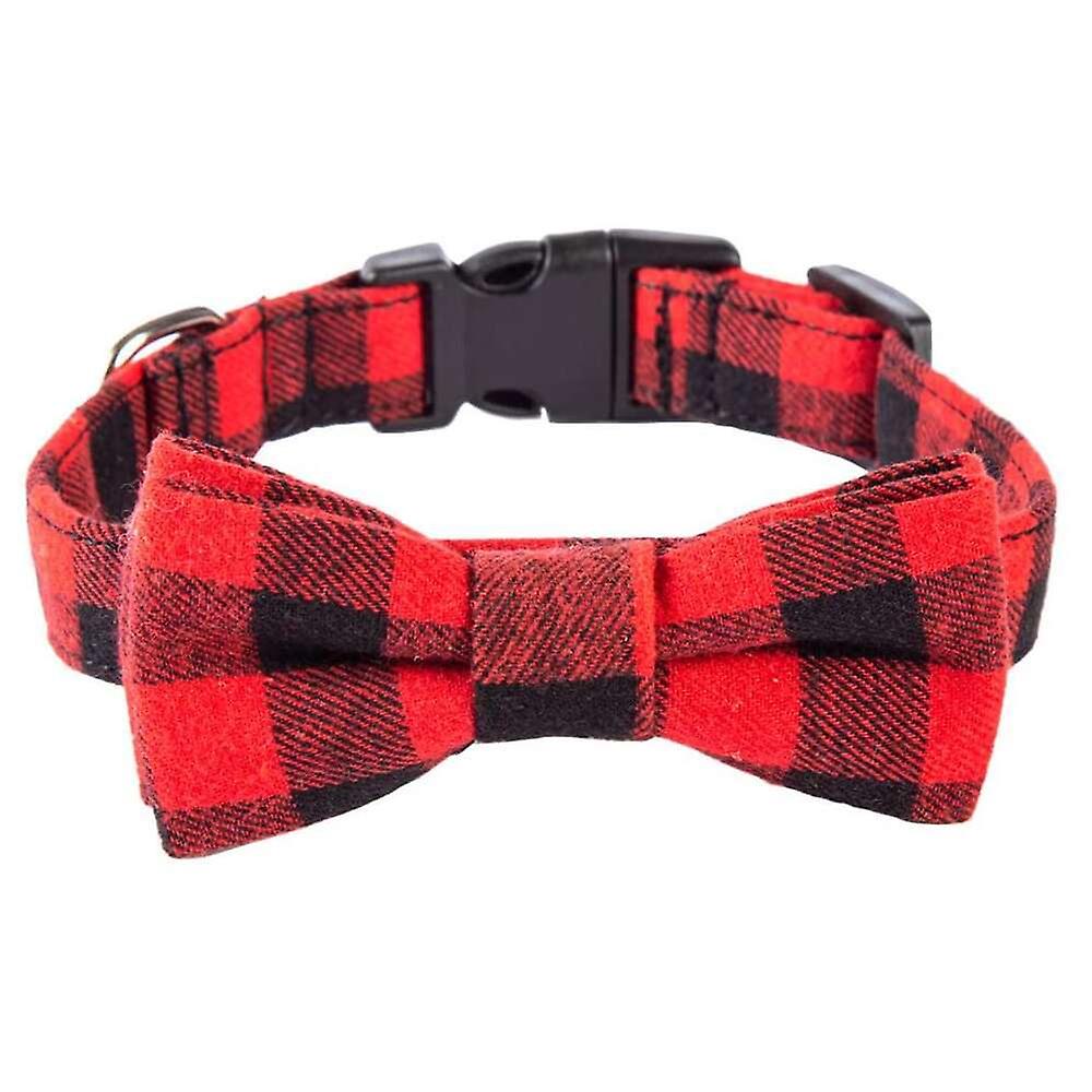 Foto 6 pulgar | Collar Para Mascotas, Perros Y Gatos, Huoguo, Pajarita Cuadriculada, Ajustable, Roja, Pequeña - Venta Internacional.