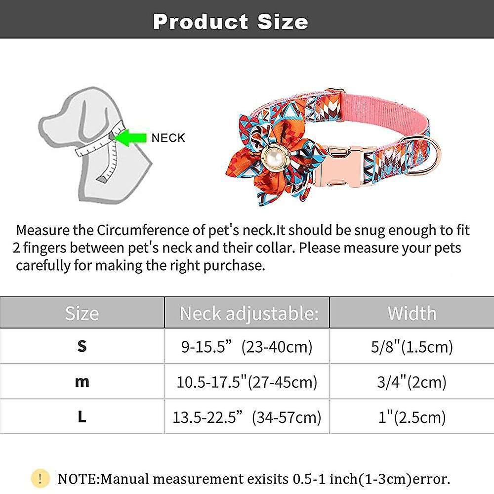 Collar Para Perro Huoguo Flower Girl Con Flor Desmontable, Talla L - Venta Internacional.
