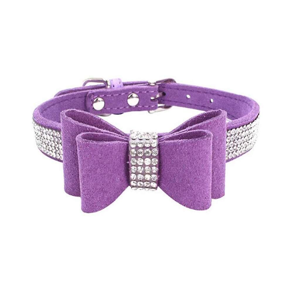 Foto 6 pulgar | Collar Para Mascotas Y Perros Con Forma De Lazo Ajustable Con Cristales Brillantes - Venta Internacional.