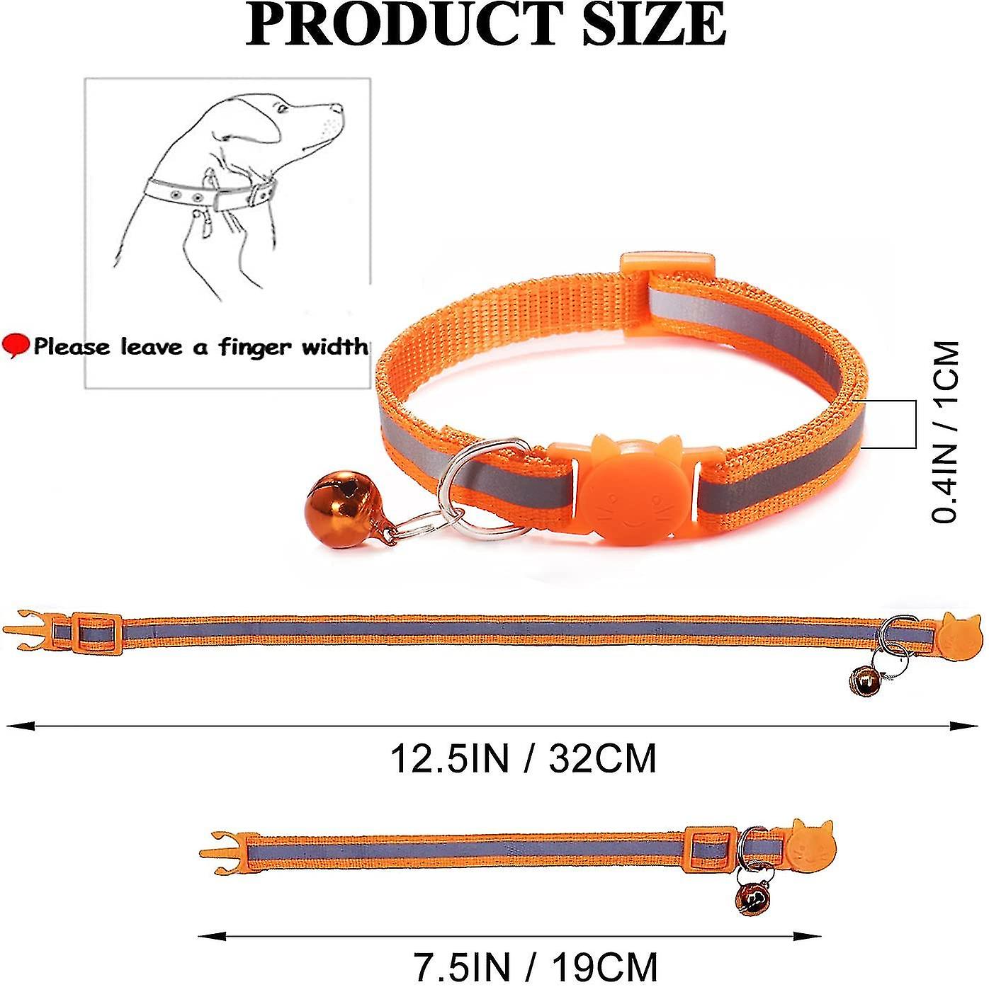 Collares Reflectantes Para Identificación De Gatos Huoguo Con Campana Ajustable De 19 A 32 Cm - Venta Internacional.