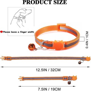Foto 1 | Collares Reflectantes Para Identificación De Gatos Huoguo Con Campana Ajustable De 19 A 32 Cm - Venta Internacional.