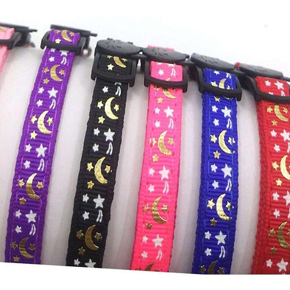 Foto 2 pulgar | Collar Para Gatos Huoguo Con Estampado De Estrellas Y Luna, Ajustable - Venta Internacional.
