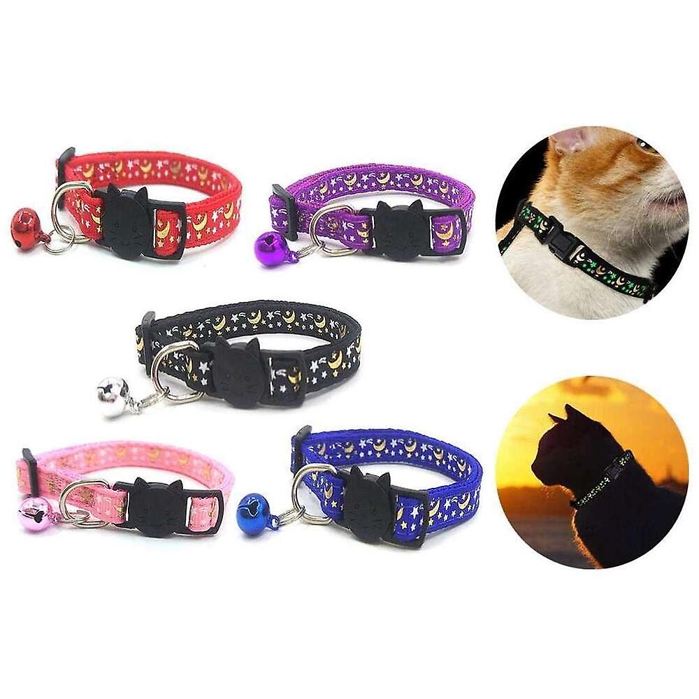 Foto 3 pulgar | Collar Para Gatos Huoguo Con Estampado De Estrellas Y Luna, Ajustable - Venta Internacional.