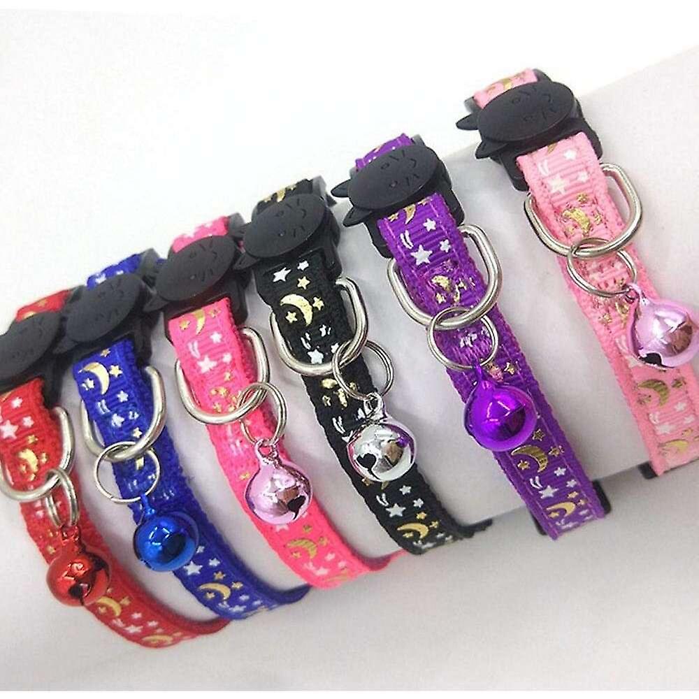 Foto 5 pulgar | Collar Para Gatos Huoguo Con Estampado De Estrellas Y Luna, Ajustable - Venta Internacional.