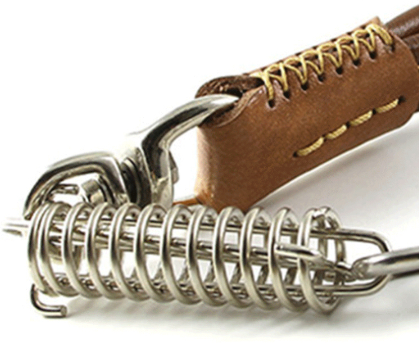 Foto 3 pulgar | Correa De Cadena Corta Para Perros, A Prueba De Explosiones, De Piel Marrón Para Perros Grandes - Venta Internacional.