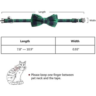 Foto 4 | Collar De Gato Breakaway Con Pajarita Y Campana, Diseño De Gatito A Cuadros - Venta Internacional.