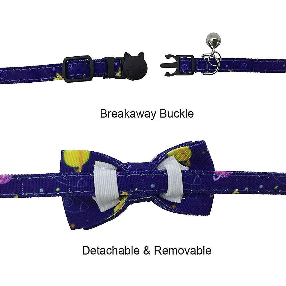 Foto 3 pulgar | Collar Para Gatos Breakaway Con Pajarita, Campana, Arcoíris, Para Gatos Y Niños Pequeños - Venta Internacional.