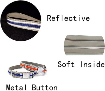 Foto 3 | Collar De Nailon Reflectante Para Cachorros, Más Seguro Por La Noche, Para Niña - Venta Internacional.