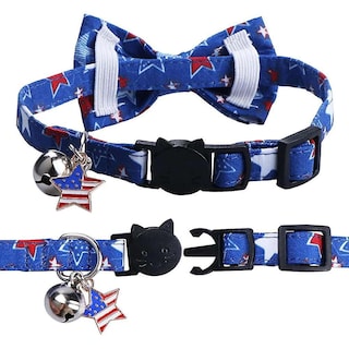 Foto 1 | Collares Para Gatos Del 4 De Julio Con Pajarita Bell Breakaway, Paquete De 2 - Venta Internacional.
