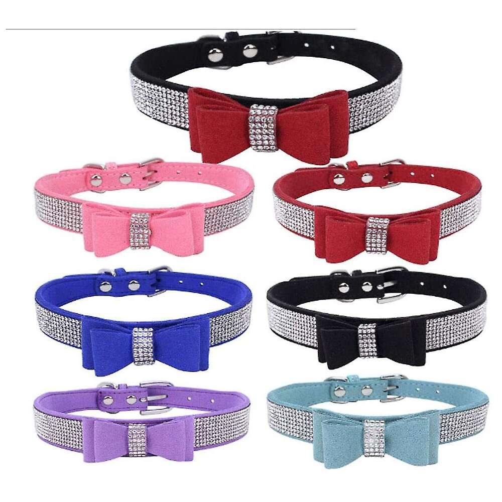 Foto 3 pulgar | Collar Para Mascotas Y Perros Con Forma De Lazo Ajustable Con Cristales Brillantes - Venta Internacional.