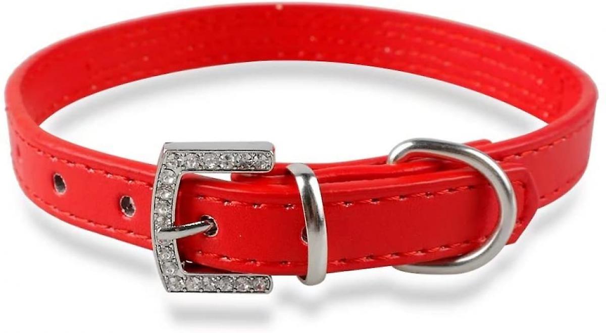 Foto 3 pulgar | Collar Para Perro Huoguo, Piel Sintética Con Diamantes De Imitación De Cristal Completo - Venta Internacional.