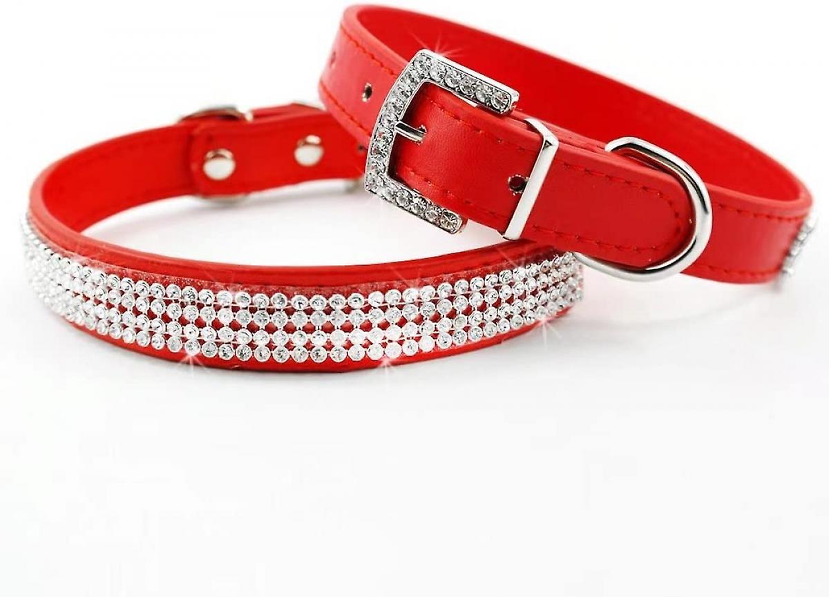 Foto 4 pulgar | Collar Para Perro Huoguo, Piel Sintética Con Diamantes De Imitación De Cristal Completo - Venta Internacional.