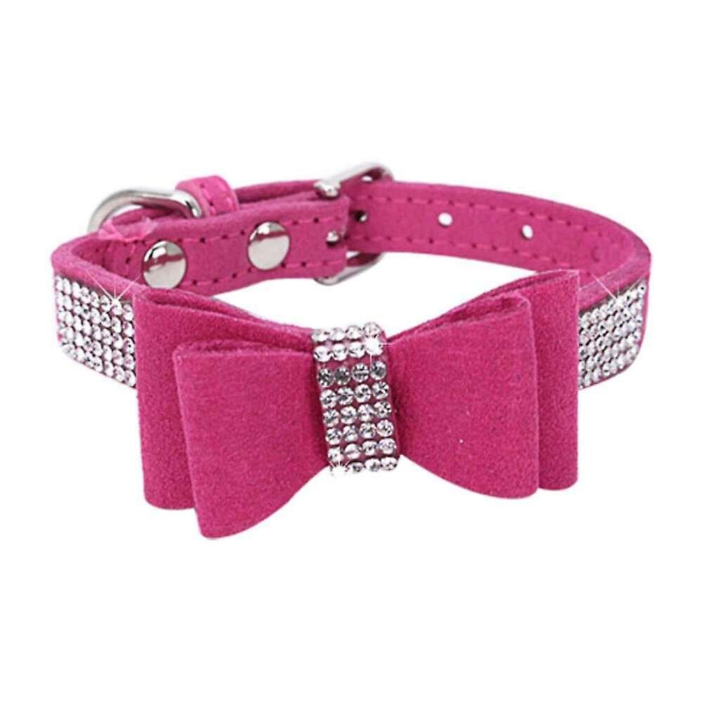 Foto 6 pulgar | Collar Para Mascotas Huoguo Con Forma De Lazo Con Diamantes De Imitación, Ajustable, Rojo - Venta Internacional.