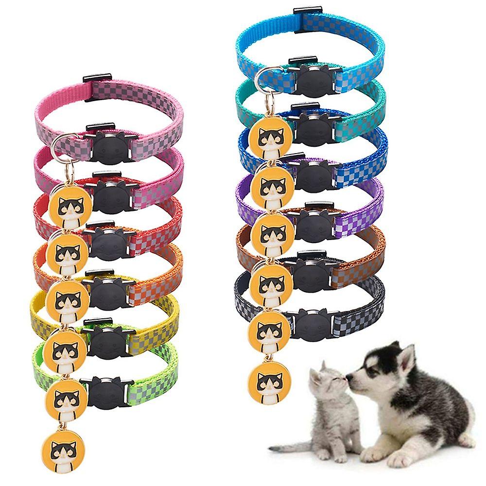 Collar Brillante Para Gatos Con Estampado Clásico A Cuadros De Nailon Reflecti - Venta Internacional.