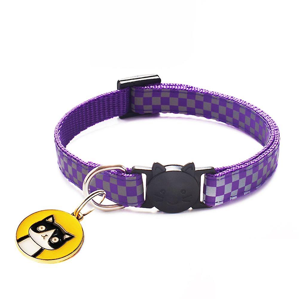Foto 3 pulgar | Collar Brillante Para Gatos Con Estampado Clásico A Cuadros De Nailon Reflecti - Venta Internacional.