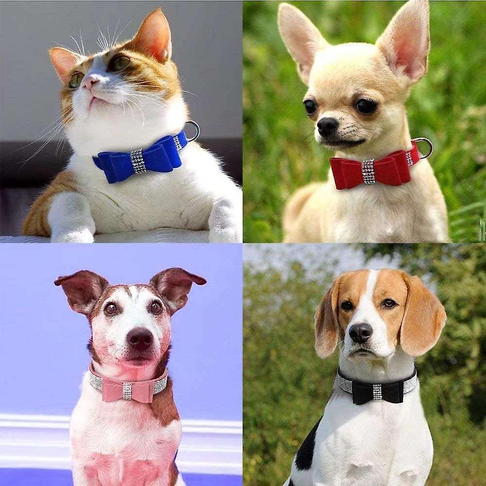 Foto 4 pulgar | Collar Para Mascotas Y Perros Con Forma De Lazo Ajustable Con Cristales Brillantes - Venta Internacional.