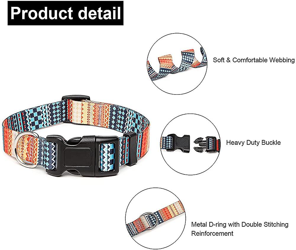 Foto 2 | Collar De Perro Huoguo Ajustable De Nailon Con Patrones Para Perros Y Gatos - Venta Internacional.