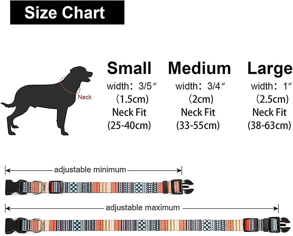 Foto 4 pulgar | Collar De Perro Huoguo Ajustable De Nailon Con Patrones Para Perros Y Gatos - Venta Internacional.
