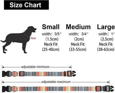 Foto 3 | Collar De Perro Huoguo Ajustable De Nailon Con Patrones Para Perros Y Gatos - Venta Internacional.