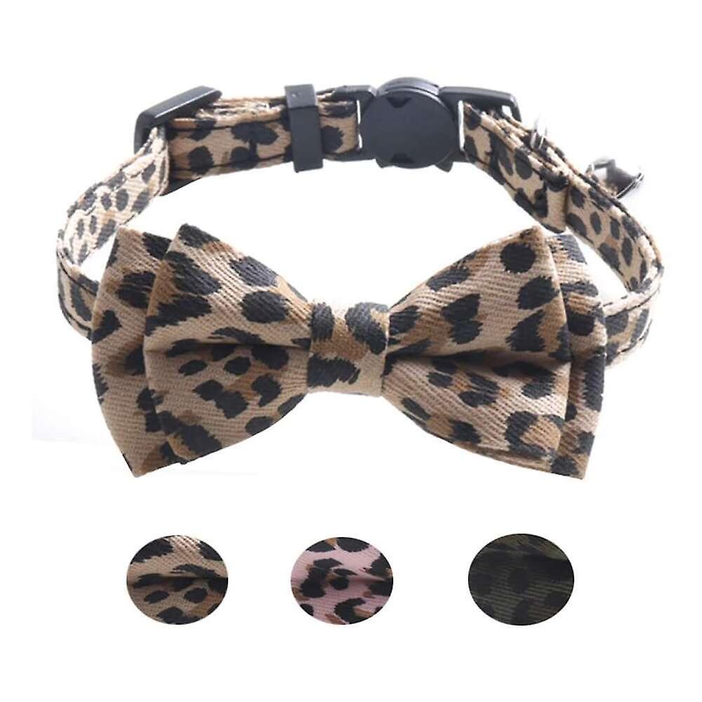 Foto 6 pulgar | Collar De Gato, Collar Ajustable De Leopardo Para Mascotas Con Pajarita - Venta Internacional.