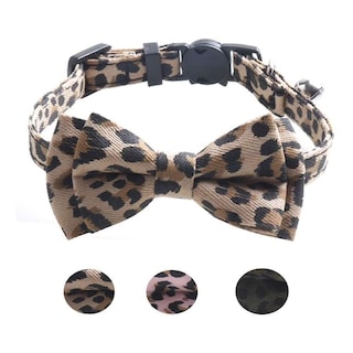 Foto 5 | Collar De Gato, Collar Ajustable De Leopardo Para Mascotas Con Pajarita - Venta Internacional.