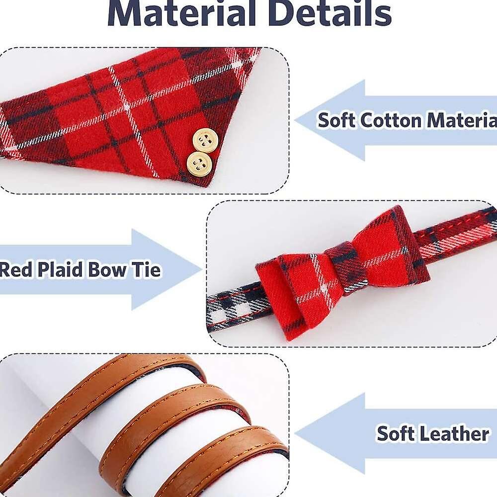 Foto 3 | Conjunto De Collar Para Perro, Pajarita Con Correa De Cuero Suave | Huoguo - Venta Internacional.