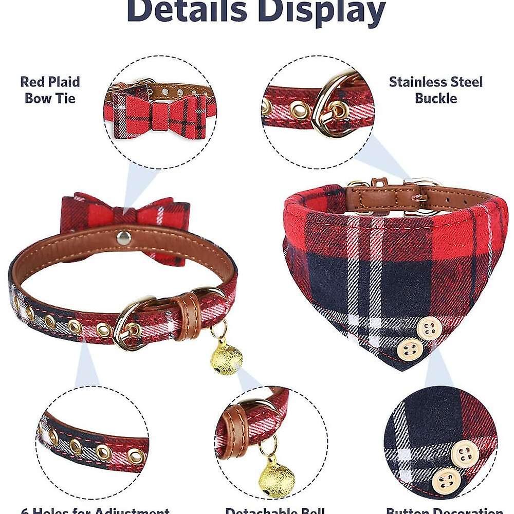 Foto 5 pulgar | Conjunto De Collar Para Perro, Pajarita Con Correa De Cuero Suave | Huoguo - Venta Internacional.