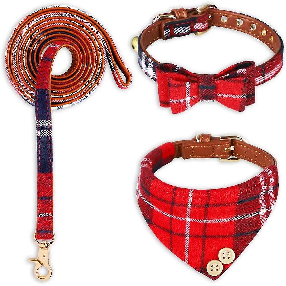 Foto 6 pulgar | Conjunto De Collar Para Perro, Pajarita Con Correa De Cuero Suave | Huoguo - Venta Internacional.