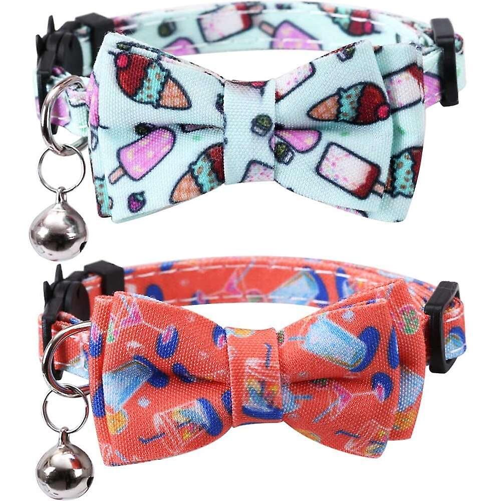 Foto 4 | Juego De Collares Para Gatos Huoguo Breakaway Con Pajarita Y Campana (paquete De 2) - Venta Internacional.