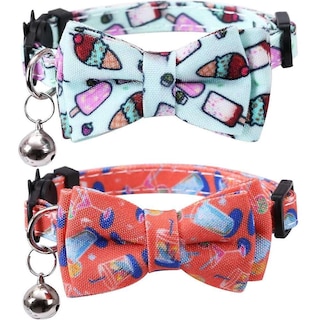 Foto 4 | Juego De Collares Para Gatos Huoguo Breakaway Con Pajarita Y Campana (paquete De 2) - Venta Internacional.