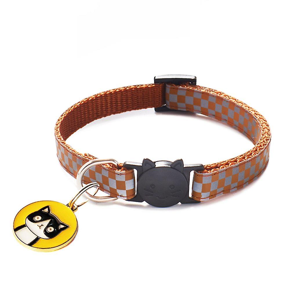 Foto 6 pulgar | Collar Brillante Para Gatos Con Estampado Clásico A Cuadros De Nailon Reflecti - Venta Internacional.