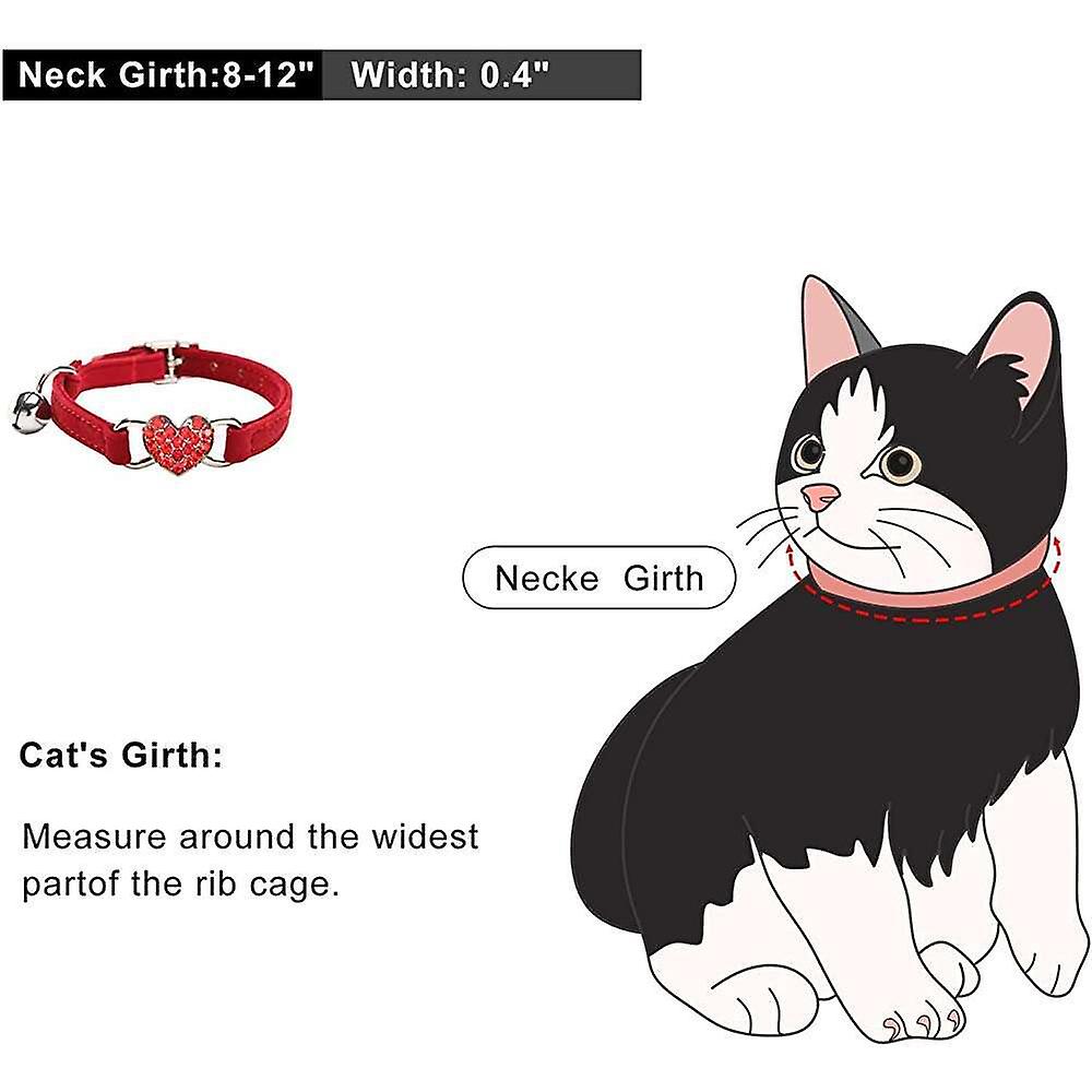 Foto 5 pulgar | Collar De Piel Con Pedrería Y Cascabeles Para Gatos - Venta Internacional.