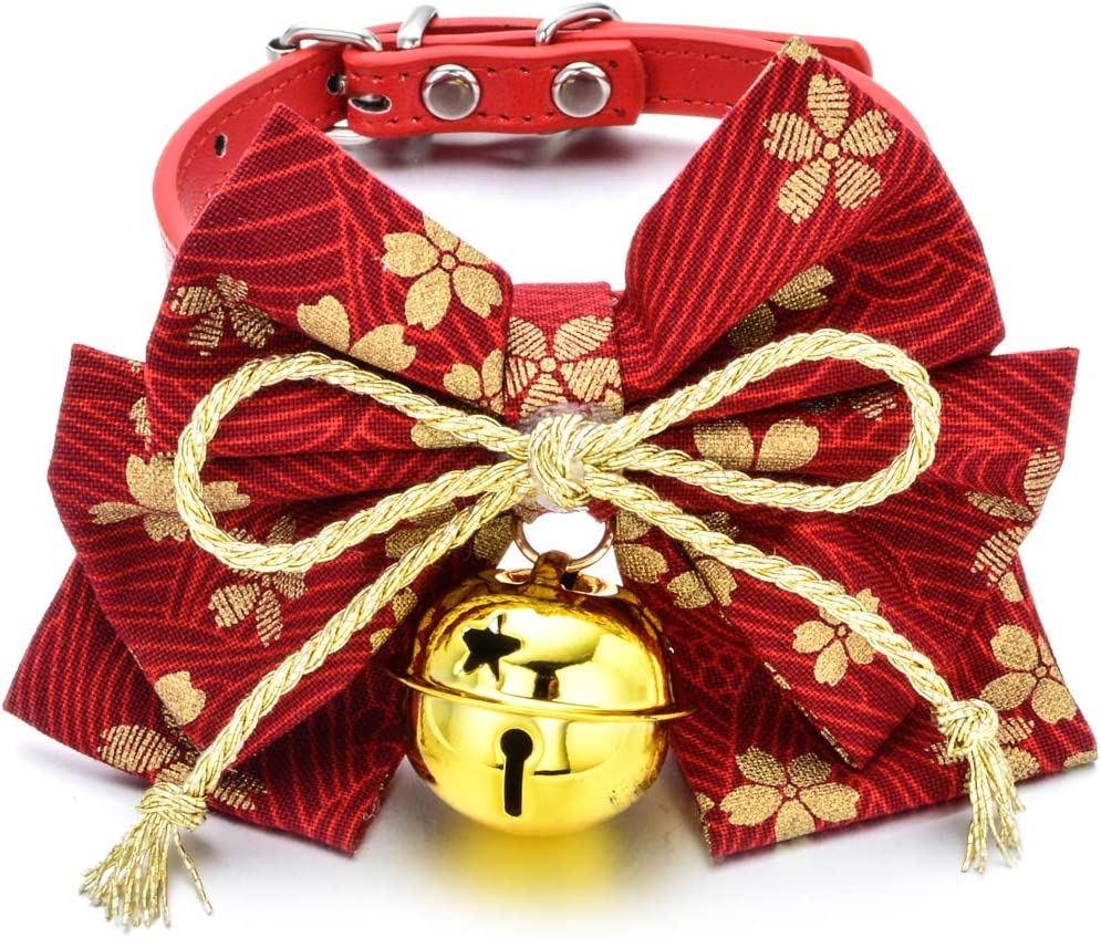 Foto 2 pulgar | Collar Para Gato O Perro Pequeño Con Estampado De Flores Japonesas Alegres - Venta Internacional.