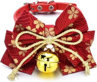 Foto 1 | Collar Para Gato O Perro Pequeño Con Estampado De Flores Japonesas Alegres - Venta Internacional.