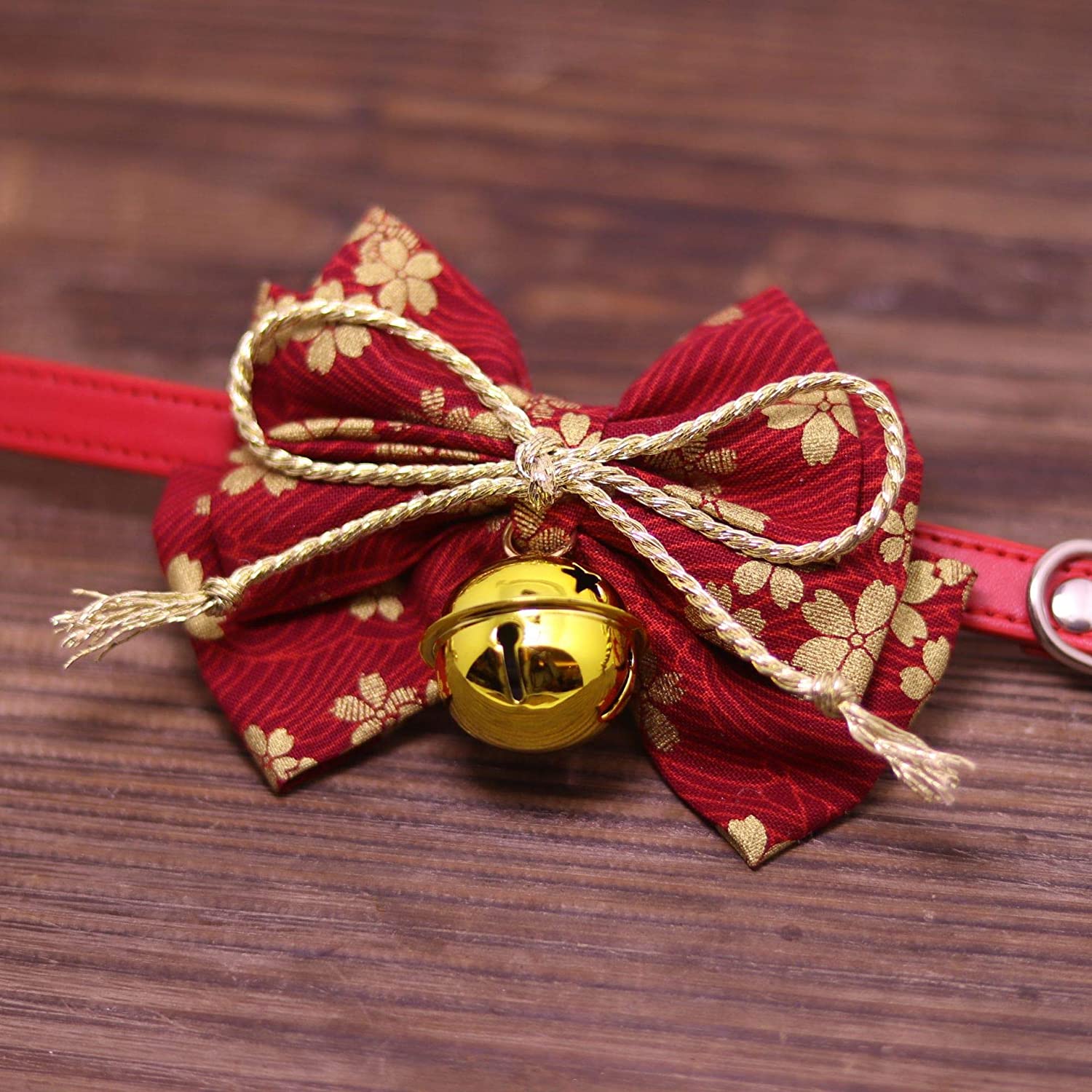 Foto 4 pulgar | Collar Para Gato O Perro Pequeño Con Estampado De Flores Japonesas Alegres - Venta Internacional.