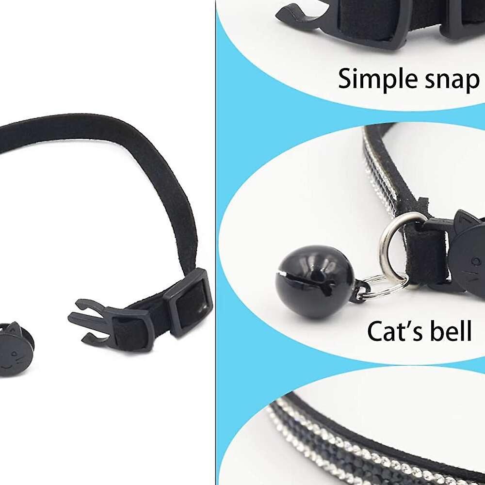 Foto 2 | Collar Para Gatos Huoguo, Tela De Terciopelo Ajustable Con Cristal Y Diamante - Venta Internacional.