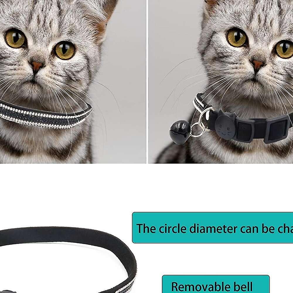 Foto 4 pulgar | Collar Para Gatos Huoguo, Tela De Terciopelo Ajustable Con Cristal Y Diamante - Venta Internacional.