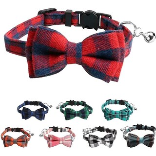 Foto 5 | Collar De Gato Breakaway Con Pajarita Y Campana, Diseño De Gatito A Cuadros - Venta Internacional.