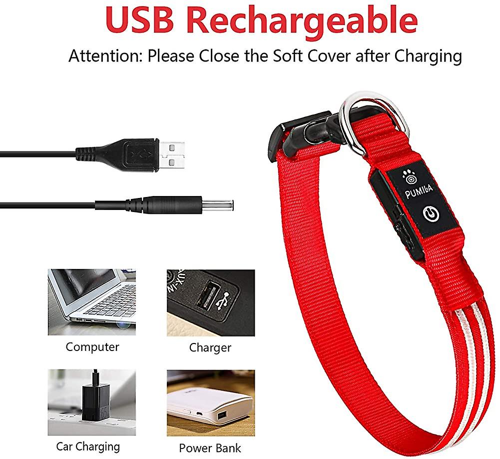 Foto 4 pulgar | Collar Para Perro Light Up Huoguo, Recargable Por Usb, Resistente Al Agua - Venta Internacional.